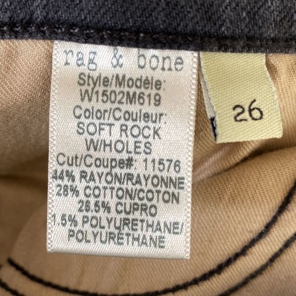 Rag & Bone Black Distressed Skinny Jeans Womens Size‎ 27 - Picture 5 of 5